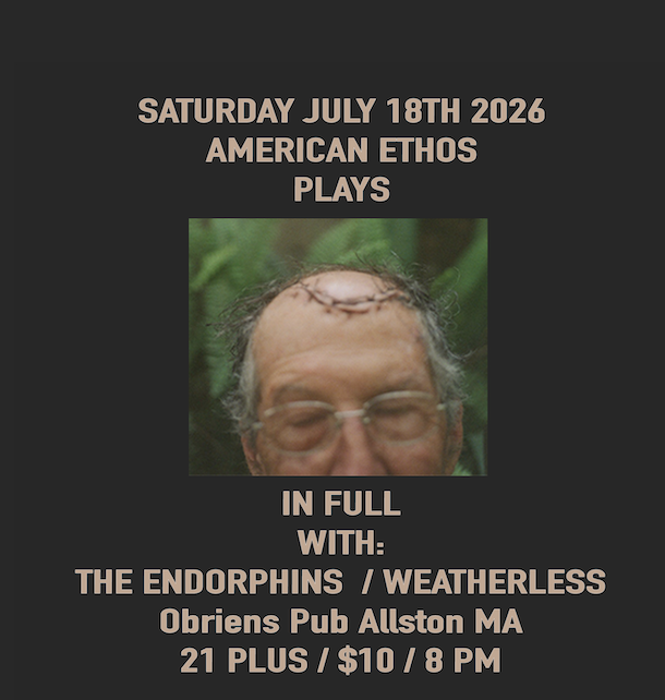 American Ethos / The Endorphins / Weatherless artwork from O'Brien's Pub
